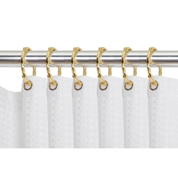 Utopia Alley HK5GD Eternity Rustproof Zinc Shower Curtain Rings for Bathroom Shower Rods; Gold - Set of 12 HK5GD - main